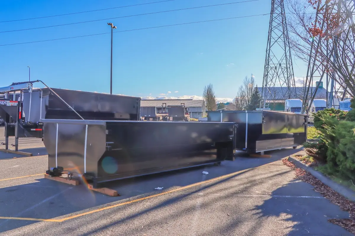 Roll-off dumpster ready for waste disposal at job site for Residential Dumpster Rental in Dayton